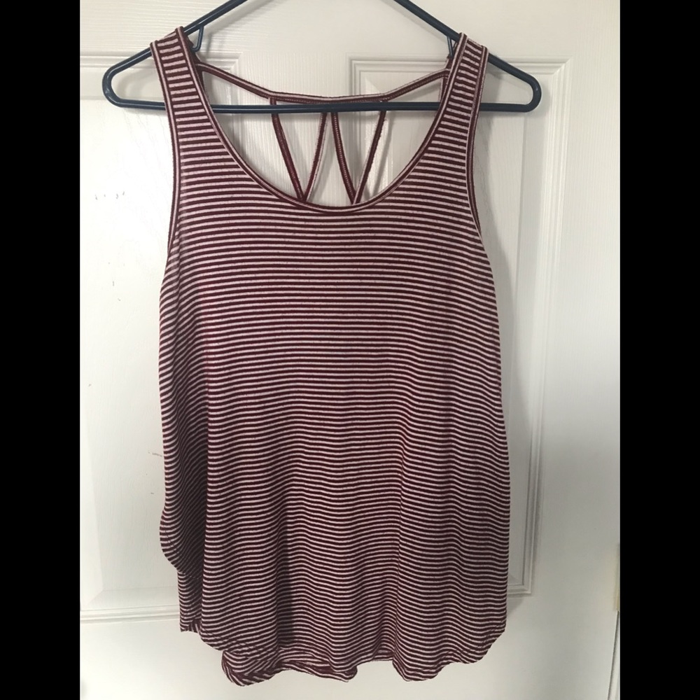 Red and white tank